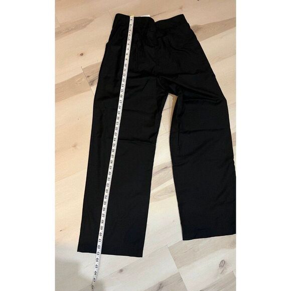 Commense NWT Black Minimalist Office Fall Chic Middle Waist Pleated Tapered Pant - Picture 11 of 12